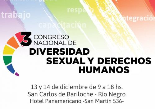 Bariloche sede del tercer Congreso Nacional de Diversidad y Derechos Humanos
